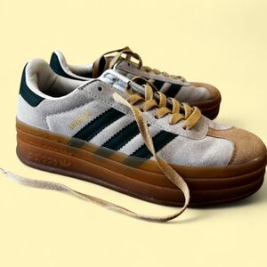 Adidas Gazelle Bold Tan and Green Women’s Sneakers
